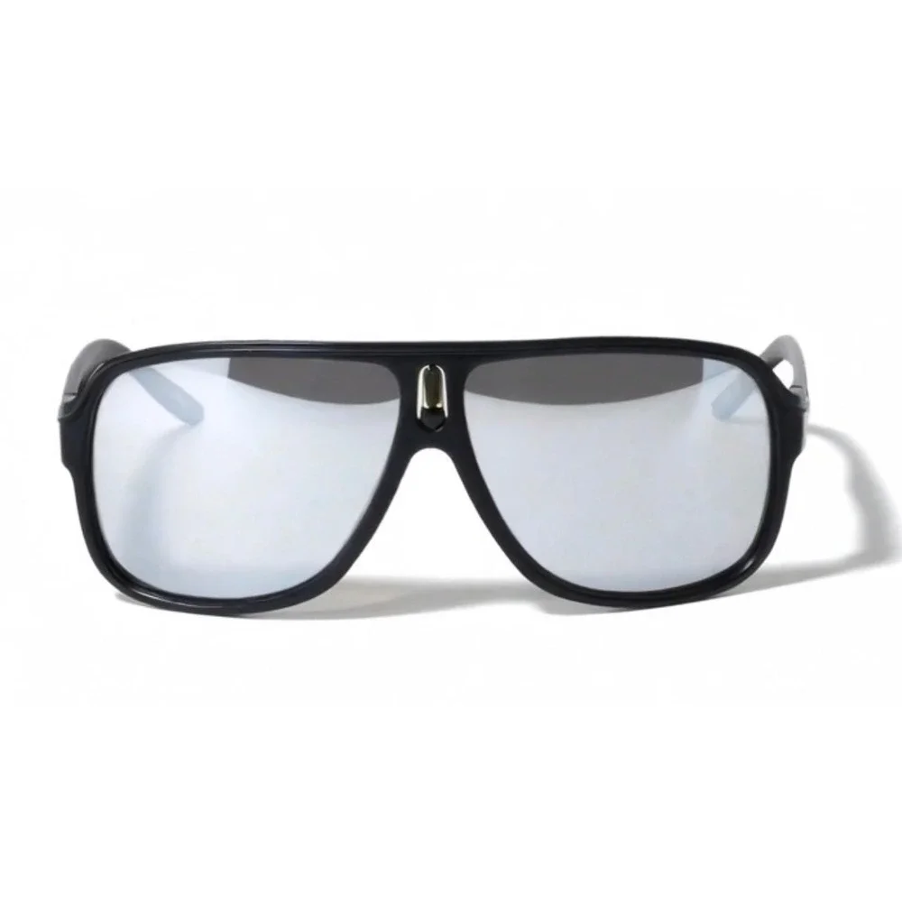 Mens Hip Hop Shades Bold Sunglasses Silver Mirrored Lens Shield Square Frame New